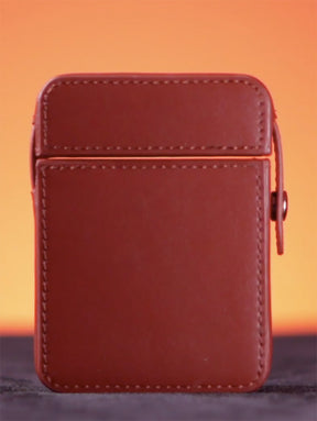 Maze Leather Card Case Brown