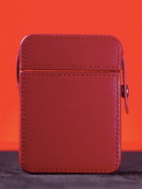 Maze Leather Card Case Red